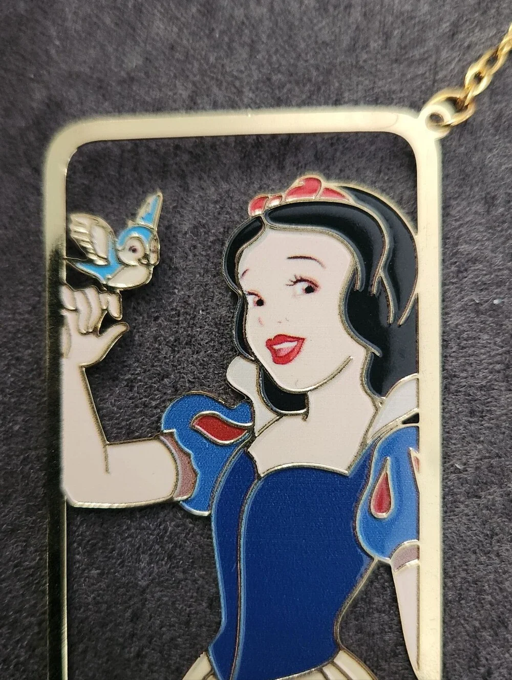 Snow White and Bird Golden Metal Thin Bookmark